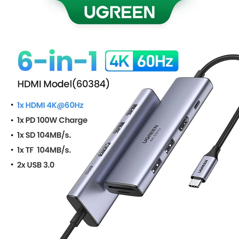 Dual HDMI USB HUB 8K HDMI Adapter 10 in 1 Splitter with RJ45 USB 3.0 PD 100W Dock for Macbook Pro Air M2 M1 USB C HUB