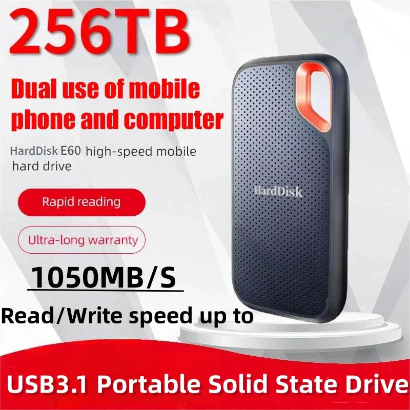 For Xiaomi Hard Disk Mobile SSD E60 1TB 2TB 256TB USB 3.1 HD External Hard for Laptop PS5 Mobile Hard Disk HDD Storage