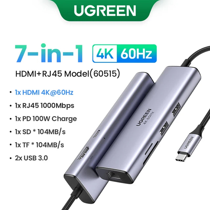 Dual HDMI USB HUB 8K HDMI Adapter 10 in 1 Splitter with RJ45 USB 3.0 PD 100W Dock for Macbook Pro Air M2 M1 USB C HUB