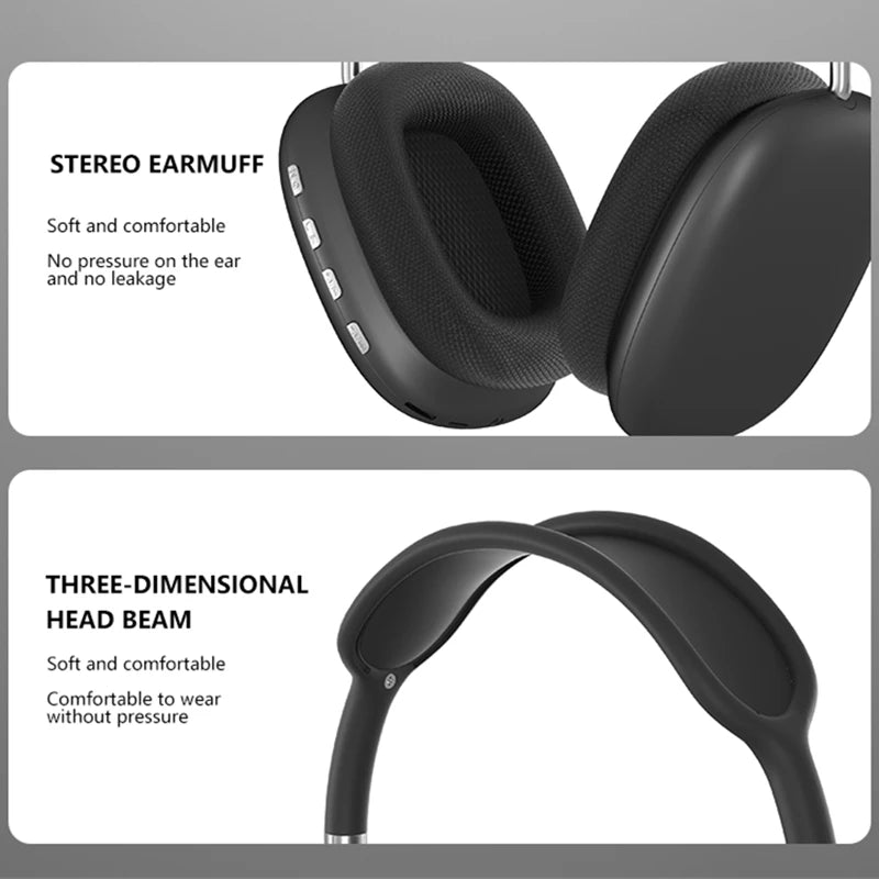 Original Air Max P9 Pro Wireless Bluetooth Headphones Noise Cancelling Mic Pods over Ear Sports Gaming Headset for Apple Iphone