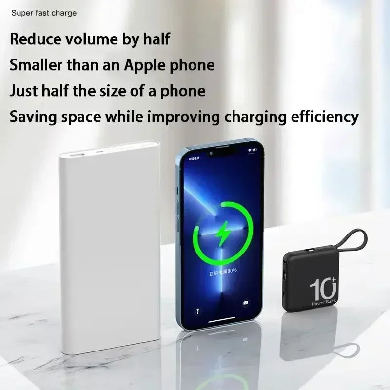 50000Mah Power Bank Mini Super Fast Chargr Portable External Battery Pack Powerbank Spare Batteries for Iphone 14 Samsung Xiaomi