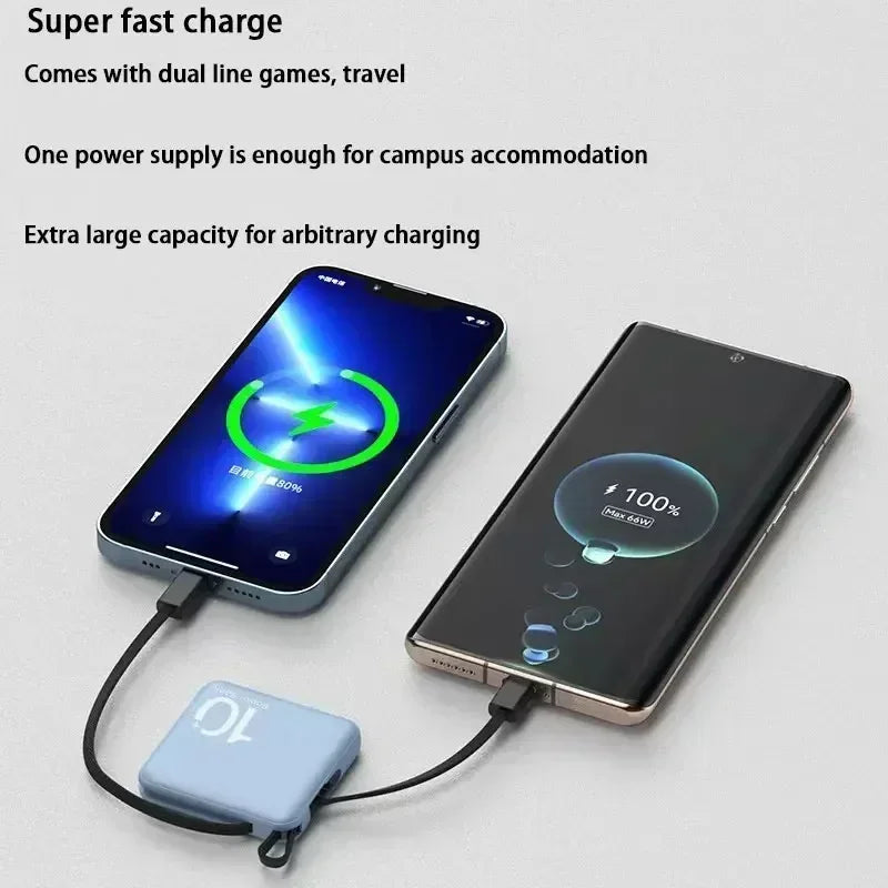 50000Mah Power Bank Mini Super Fast Chargr Portable External Battery Pack Powerbank Spare Batteries for Iphone 14 Samsung Xiaomi