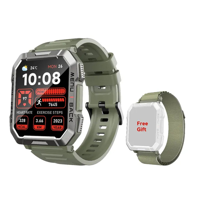 W60 2024 New Smartwatch 2.01'' HD Display TFT Rugged Smart Watch for Outdoor with Emergency Lighting Bluetooth Calling