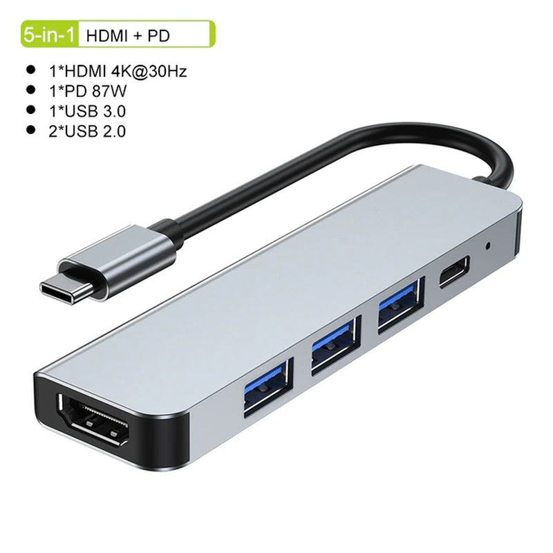 USB C HUB Type C Splitter Thunderbolt 3 Docking Station Laptop Adapter with for Macbook Air M1 Ipad Pro RJ45 HDMI