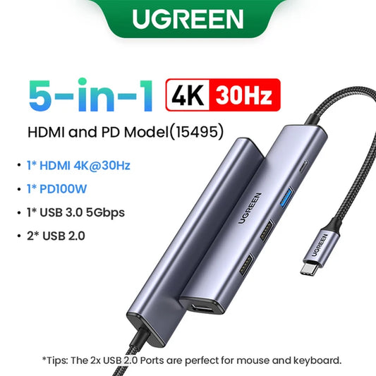 Dual HDMI USB HUB 8K HDMI Adapter 10 in 1 Splitter with RJ45 USB 3.0 PD 100W Dock for Macbook Pro Air M2 M1 USB C HUB